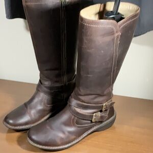 Ugg Australia Rosen Riding Boots Brown Leather Wool Lined